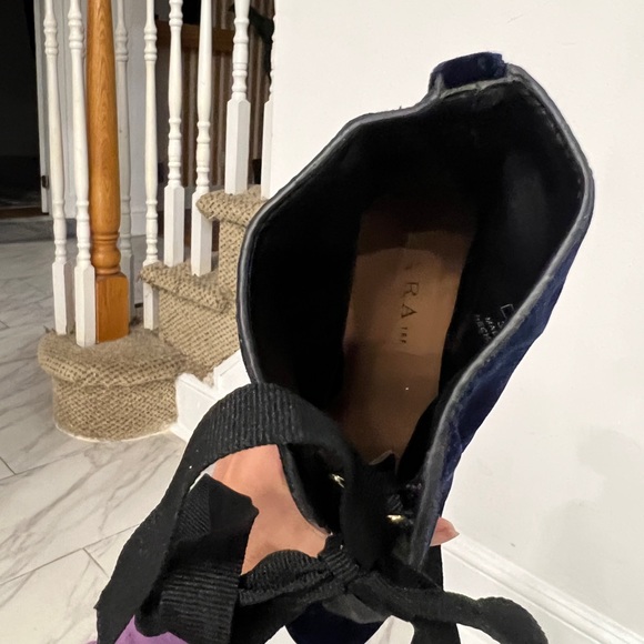Zara Velvet Tie Booties - Picture 3 of 4